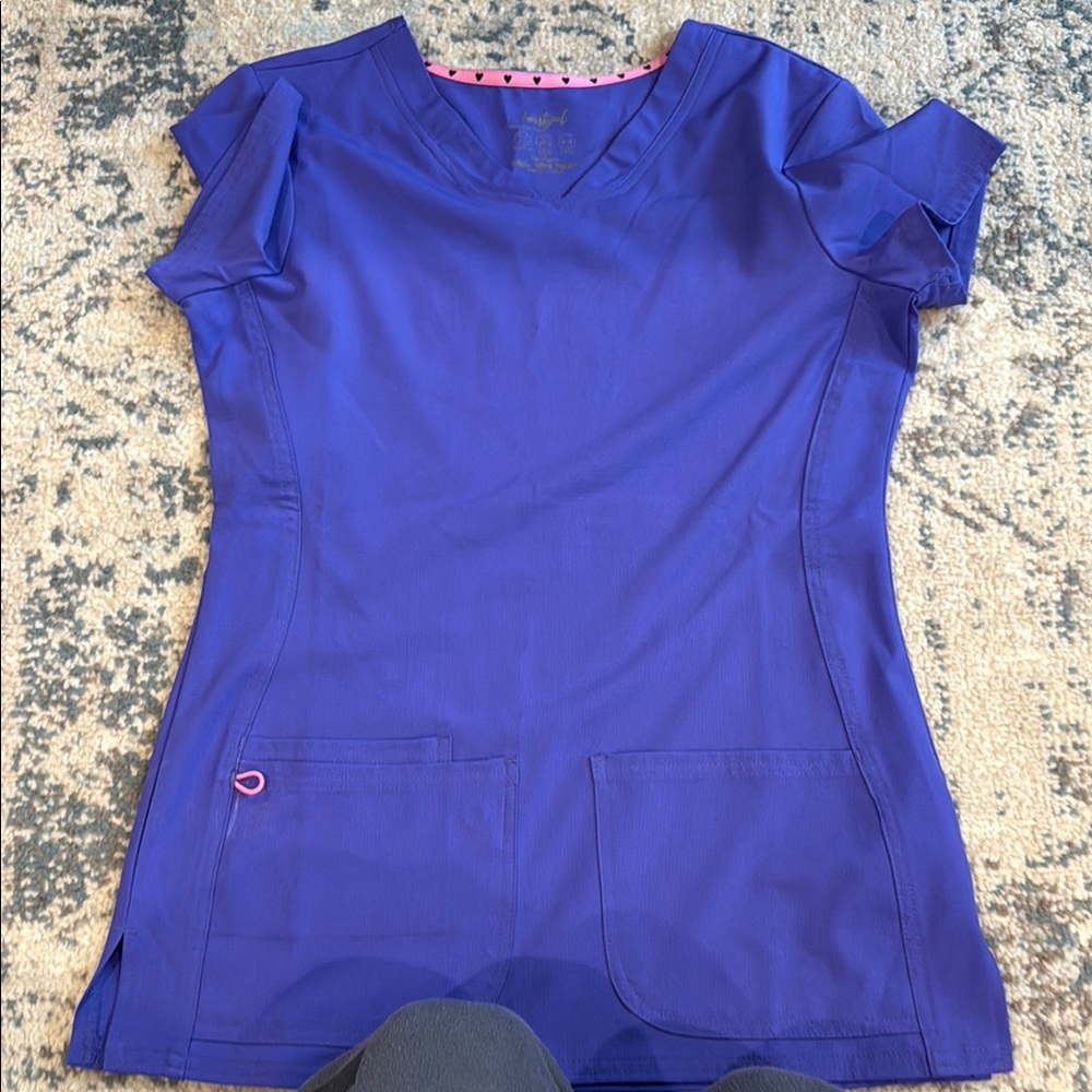 HeartSoul Blue Fitted Cap Sleeve XS Top